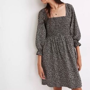 Madewell lucie mini dress elbow smocked in Parisian ditsy small